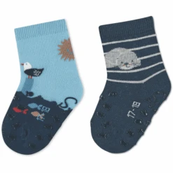 Sterntaler ABS-Krabbelsöckchen Doppelpack Möwen/Robbe Himmelblau