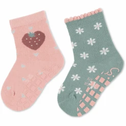 Sterntaler ABS-Söckchen Doppelpack Erdbeere/Blume Rosa