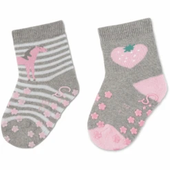 Sterntaler ABS-Söckchen Doppelpack Pferd/ Erdbeere Hellgrau -Sterntaler sterntaler abs soeckchen doppelpack pferd erdbeere hellgrau a409140 3