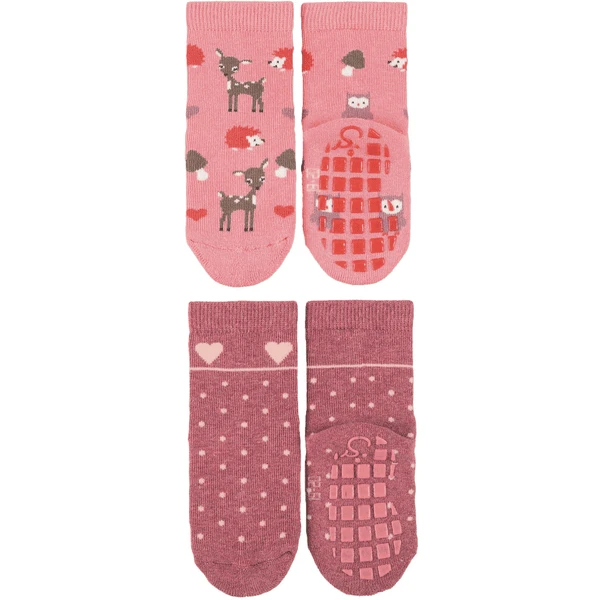 Sterntaler ABS-Söckchen Doppelpack Waldtiere Und Tupf Rosa 4 Sterntaler ABS-Söckchen Doppelpack Waldtiere Und Tupf Rosa – Bild 2
