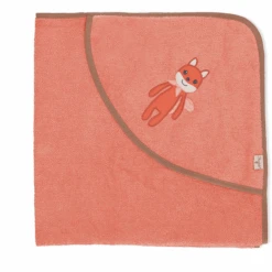 Sterntaler GOTS Kapuzenbadetuch Enna Uni Koralle 80 X 80 Cm