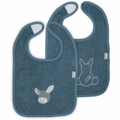 Sterntaler GOTS Klettlätzchen Doppelpack Emmi Graublau