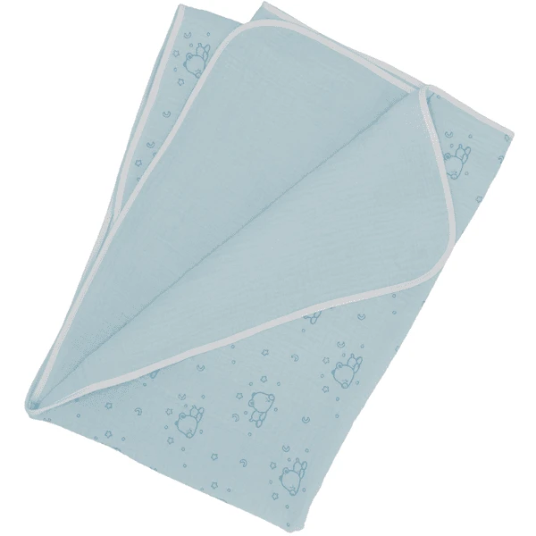 Sterntaler Musselin-Babydecke Kleiner Bär Helltürkis 4 Sterntaler Musselin-Babydecke Kleiner Bär Helltürkis – Bild 2