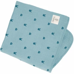 Sterntaler Musselin-Schmusdecke Kinni+Kalla Blau Melange 120 X 120 Cm