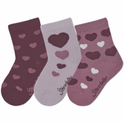 Sterntaler Söckchen 3er-Pack Herzen Pink