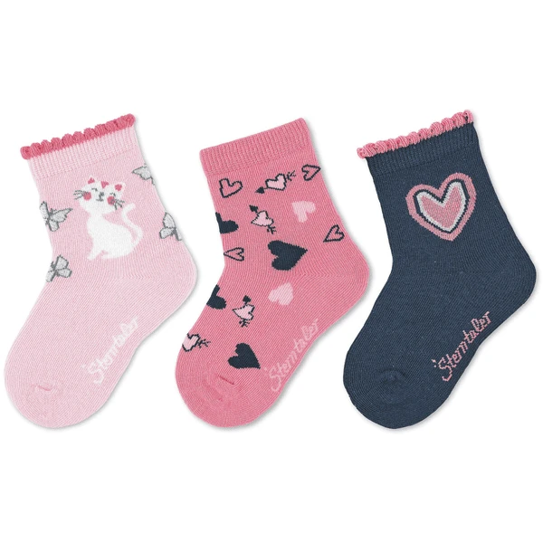 Sterntaler Söckchen 3er-Pack Katzen Rosa 3 Sterntaler Söckchen 3er-Pack Katzen Rosa